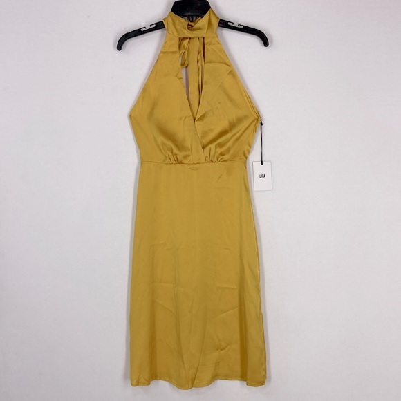 LPA Halter Tie Dress in Mustard Yellow Size XS from REVOLVE - Picture 4 of 7